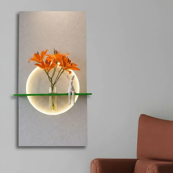 Designer Round LED Wall Decor with Display