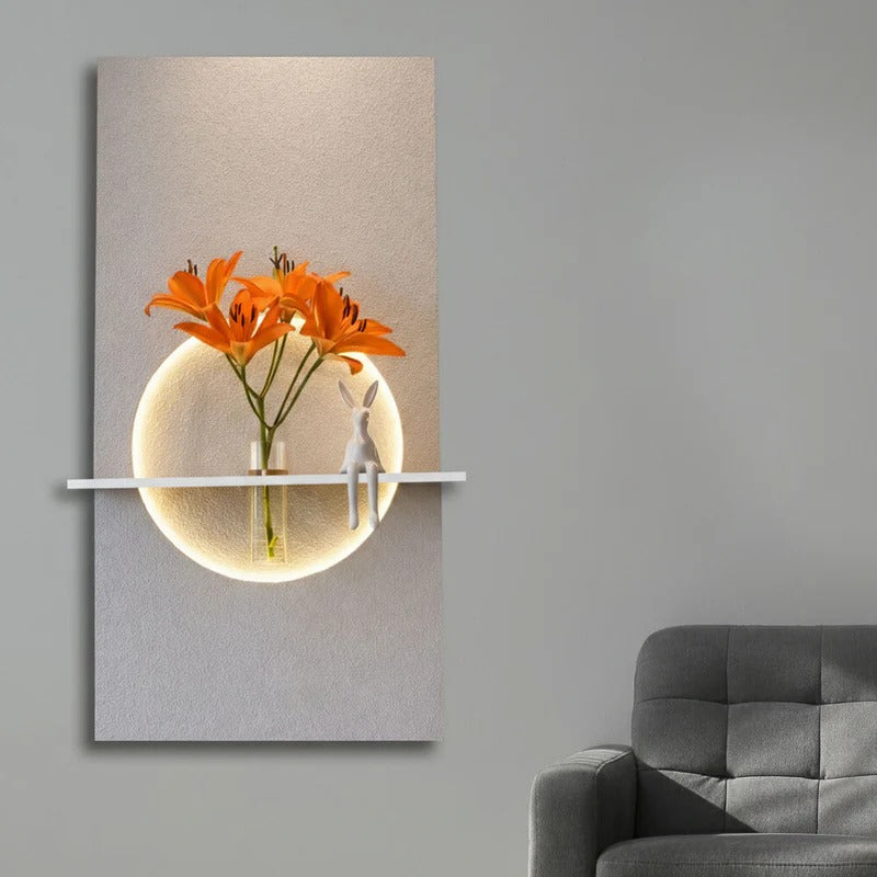 Designer Round LED Wall Decor with Display