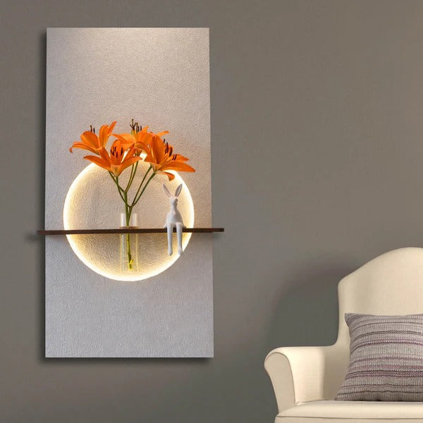 Designer Round LED Wall Decor with Display