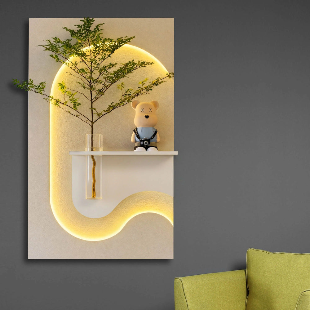 Modern LED Accent Wall Decor with vase