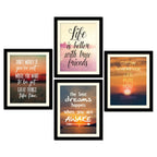 Life is Better with Motivational Quotes Premium Wall Frame Set of Four