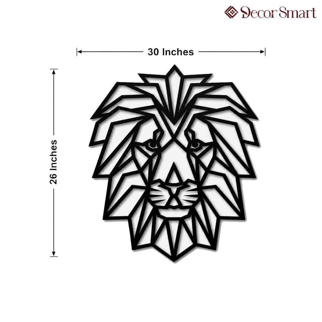 Stylish Lion Face Metal Wall Art Modern Decor