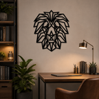 Stylish Lion Face Metal Wall Art Modern Decor