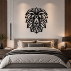 Stylish Lion Face Metal Wall Art Modern Decor