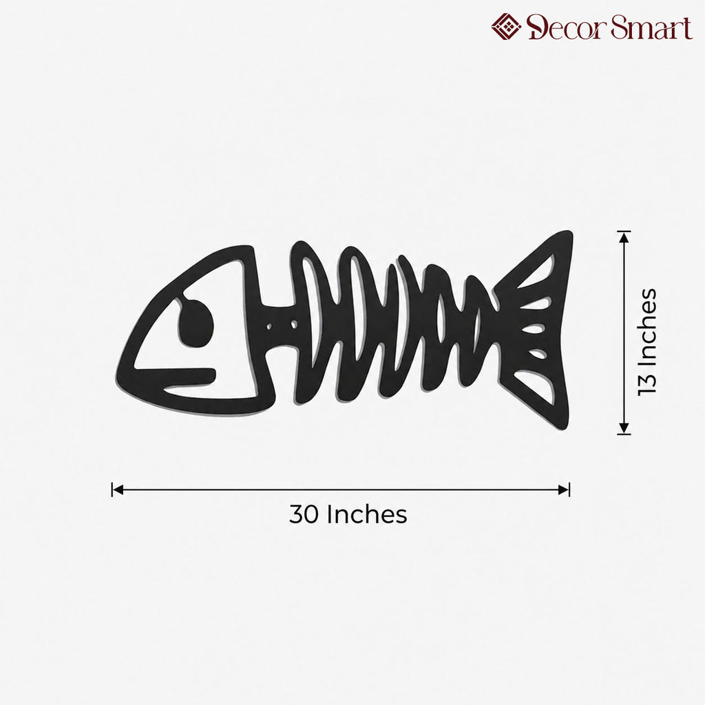 Fish Skeleton Metal Wall Art Modern Decor Artwork