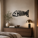 Fish Skeleton Metal Wall Art Modern Decor Artwork