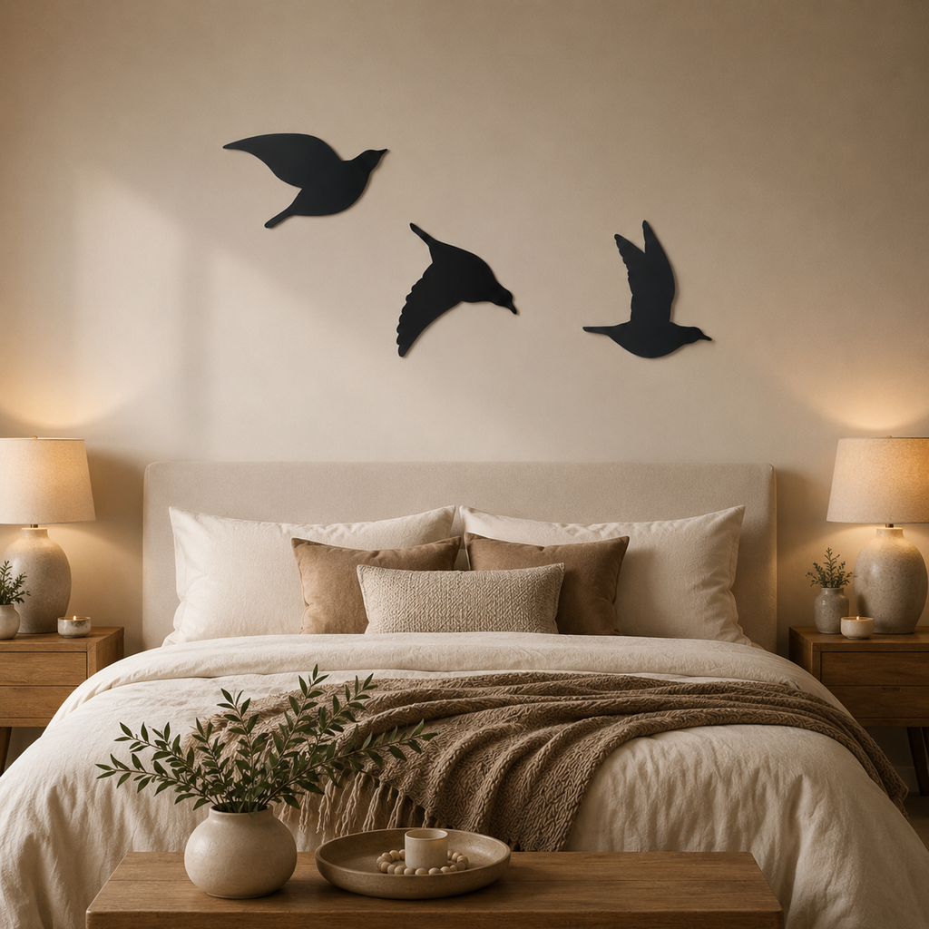Beautiful Flying Birds Metal Wall Art Modern Decor Artwork