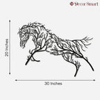 Beautiful Geometric Horse and Tree Metal Wall Art Decor