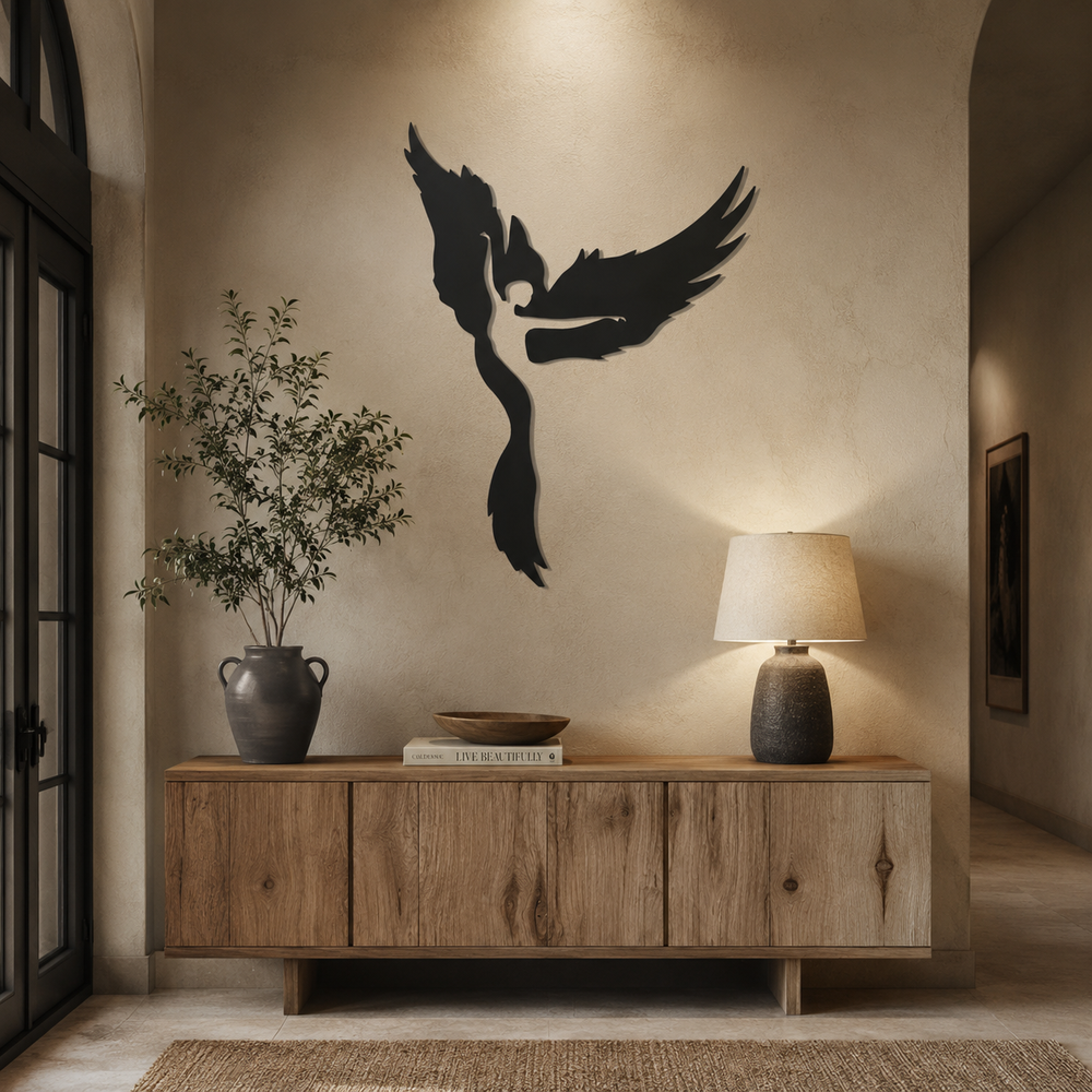 Girl Dancing inside the Eagle Metal Wall Art Decor