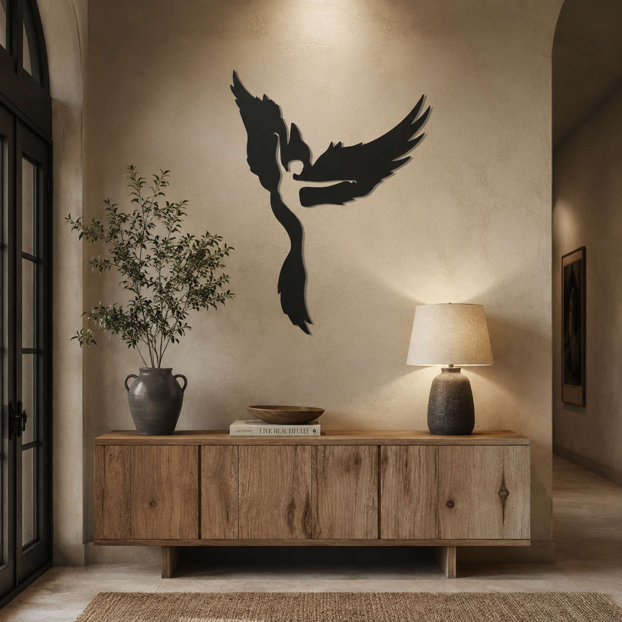 Girl Dancing inside the Eagle Metal Wall Art Decor