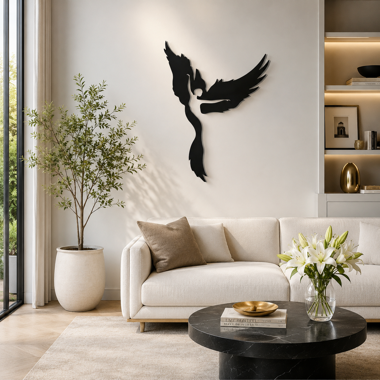 Girl Dancing inside the Eagle Metal Wall Art Decor