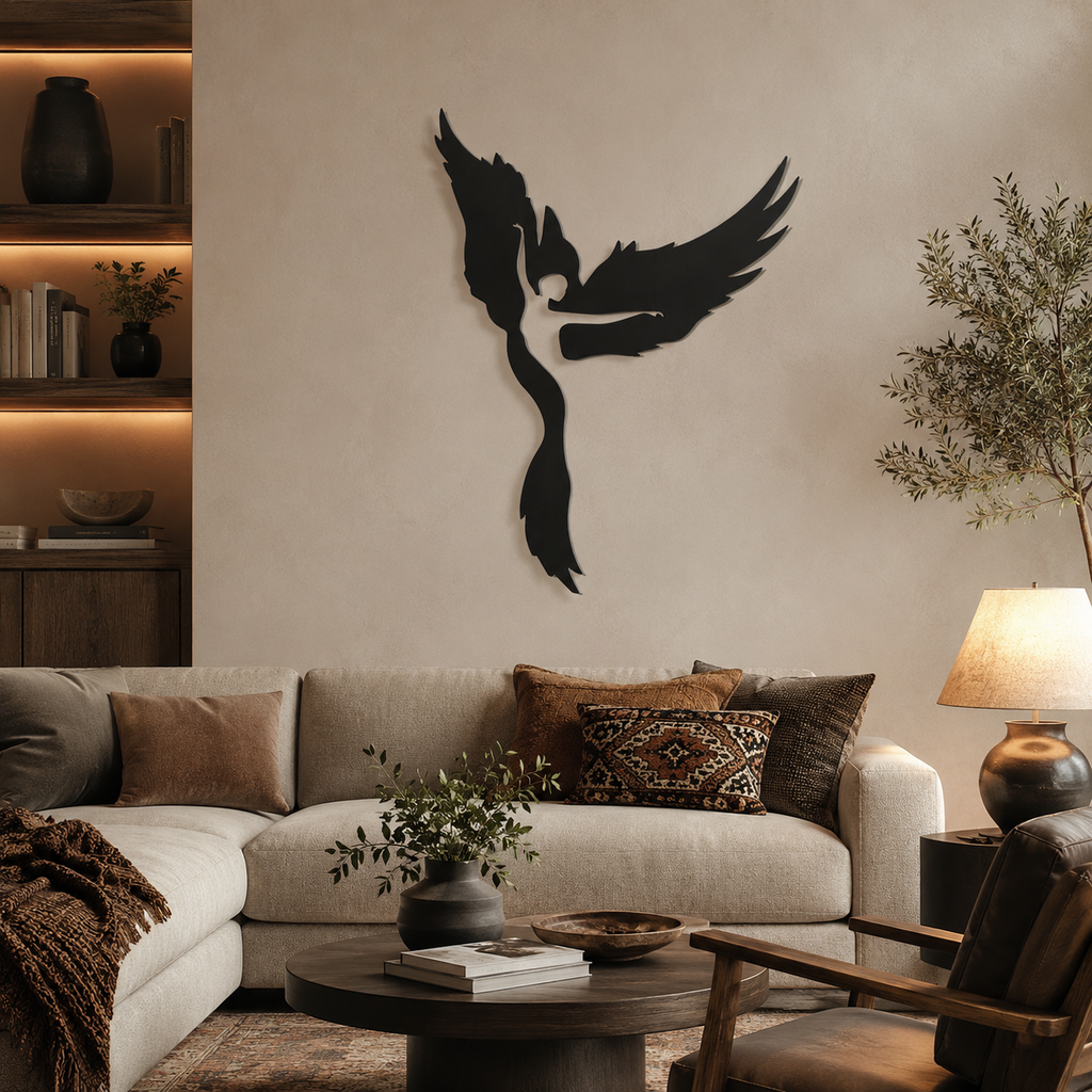Girl Dancing inside the Eagle Metal Wall Art Decor