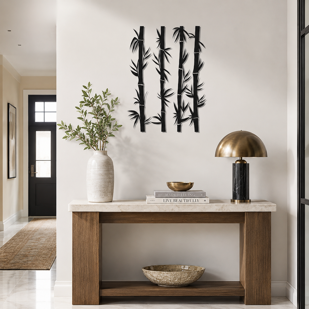 Bamboo Sticks Wall Hanging Metal Artwork Art Decor