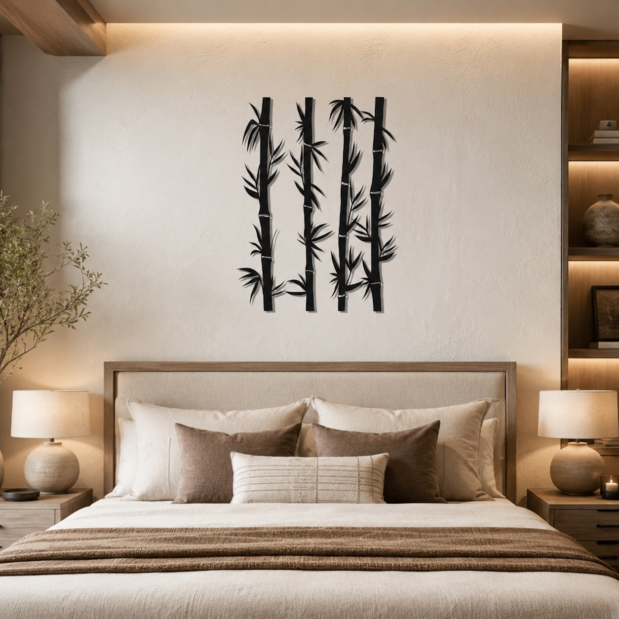 Bamboo Sticks Wall Hanging Metal Artwork Art Decor