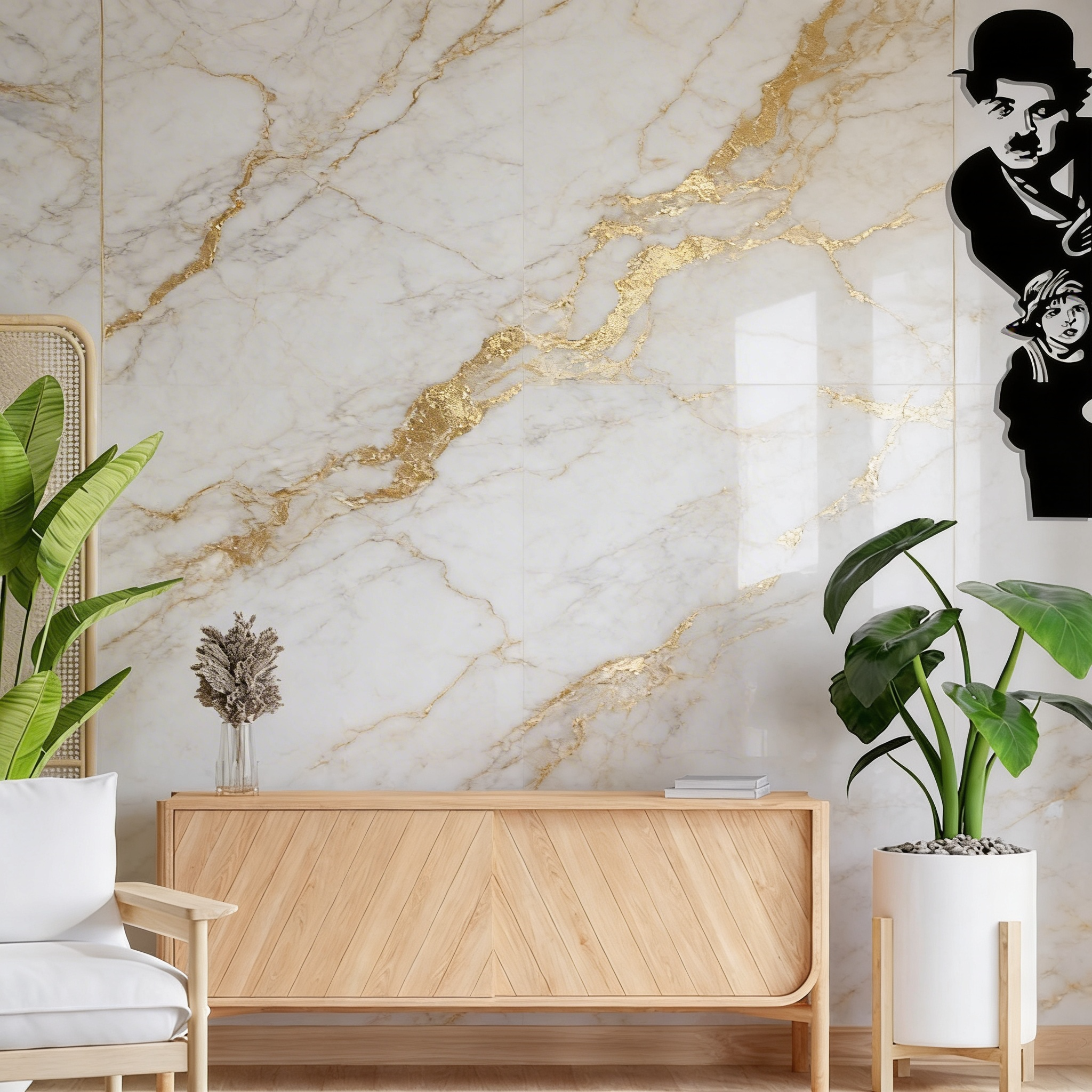 Charlie Chaplin & The Kid Silhouette Metal Art Wall Decor