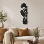 Charlie Chaplin & The Kid Silhouette Metal Art Wall Decor