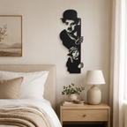 Charlie Chaplin & The Kid Silhouette Metal Art Wall Decor