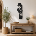 Charlie Chaplin & The Kid Silhouette Metal Art Wall Decor