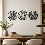 Circular Flora Collection Silhouette Metal Art Wall Decor