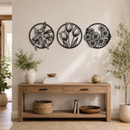 Circular Flora Collection Silhouette Metal Art Wall Decor