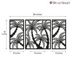 Coconut Tree Design Silhouette Metal Art Wall Decor