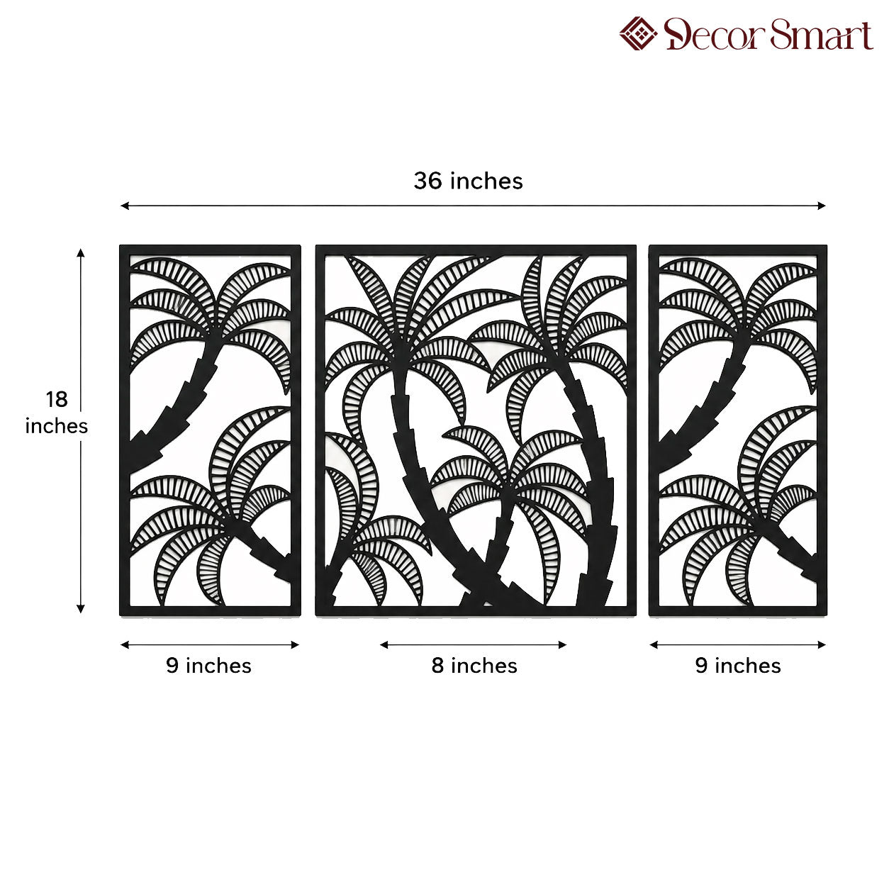Coconut Tree Design Silhouette Metal Art Wall Decor