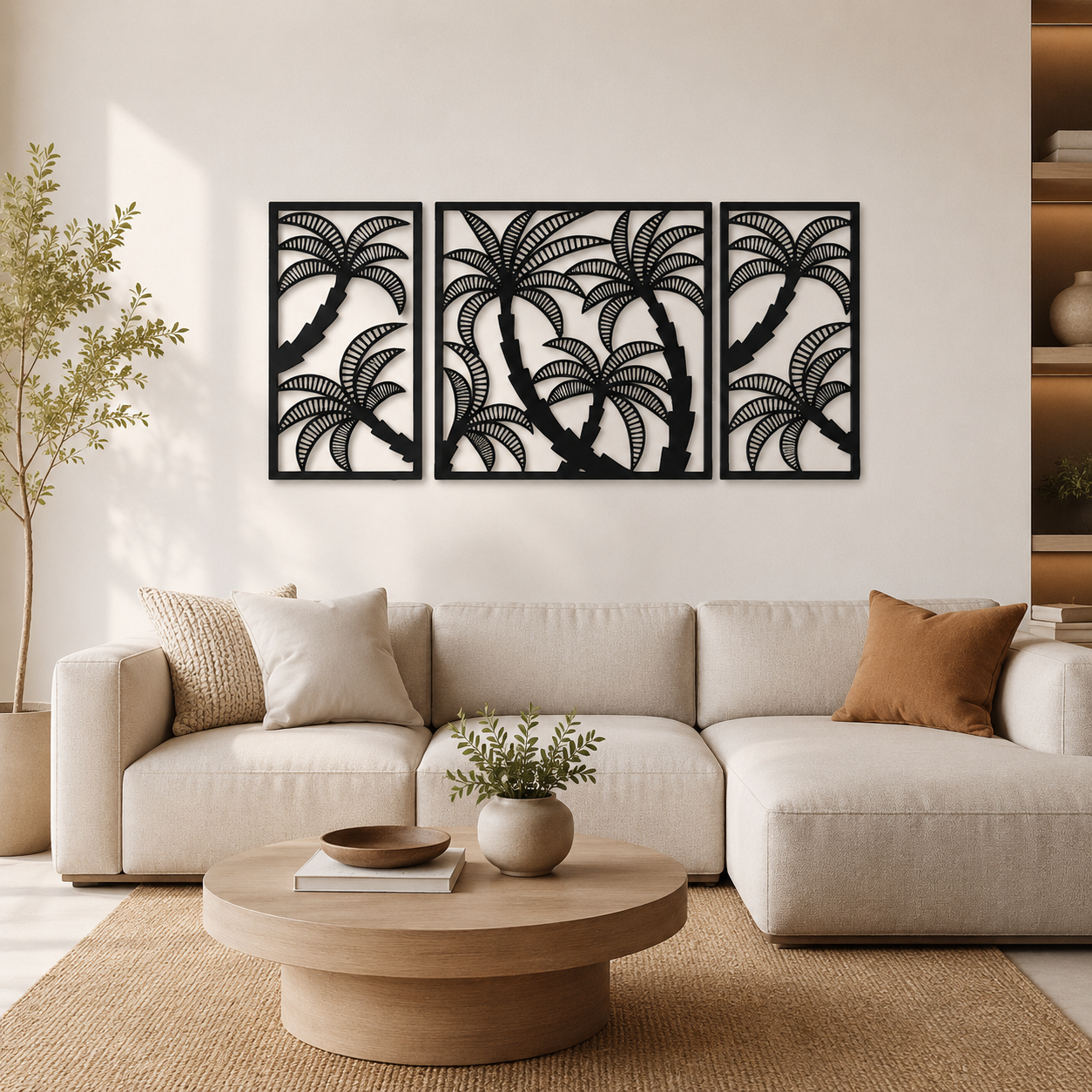 Coconut Tree Design Silhouette Metal Art Wall Decor