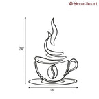 Coffee Cup Line Art Desined Metal Art Wall Decor