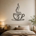 Coffee Cup Line Art Desined Metal Art Wall Decor