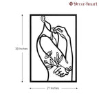 Women With Flower Line Metal Artwork Wall Decor
