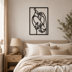Women With Flower Line Metal Artwork Wall Decor