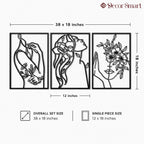 Minimalist Abstract Woman With Flower Metal Art Decor