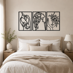 Minimalist Abstract Woman With Flower Metal Art Decor