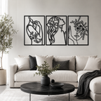 Minimalist Abstract Woman With Flower Metal Art Decor
