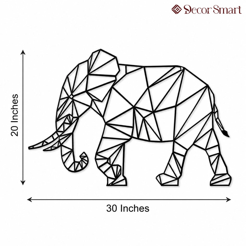 Minimalist Abstract Elephant Design Metal Art Decor