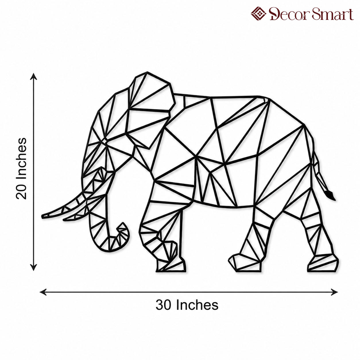 Minimalist Abstract Elephant Design Metal Art Decor