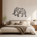 Minimalist Abstract Elephant Design Metal Art Decor
