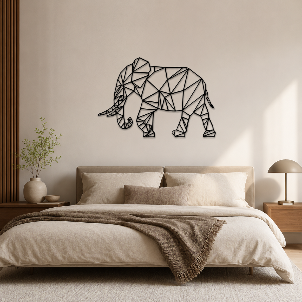 Minimalist Abstract Elephant Design Metal Art Decor