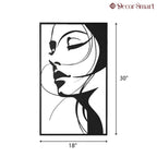 Beautiful Women Face Metal Art Frame Wall Decor