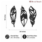 Beautiful Leaf Design in Yellow Color Metal Art Wall Decor