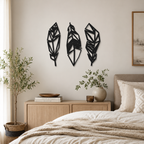 Beautiful Leaf Design in Yellow Color Metal Art Wall Decor