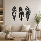Beautiful Leaf Design in Yellow Color Metal Art Wall Decor