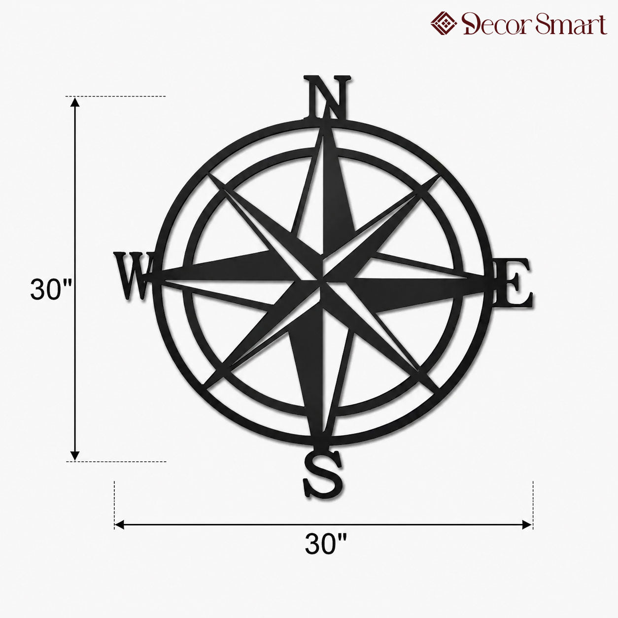 Nautical Compass Rose Metal Art Wall Decor