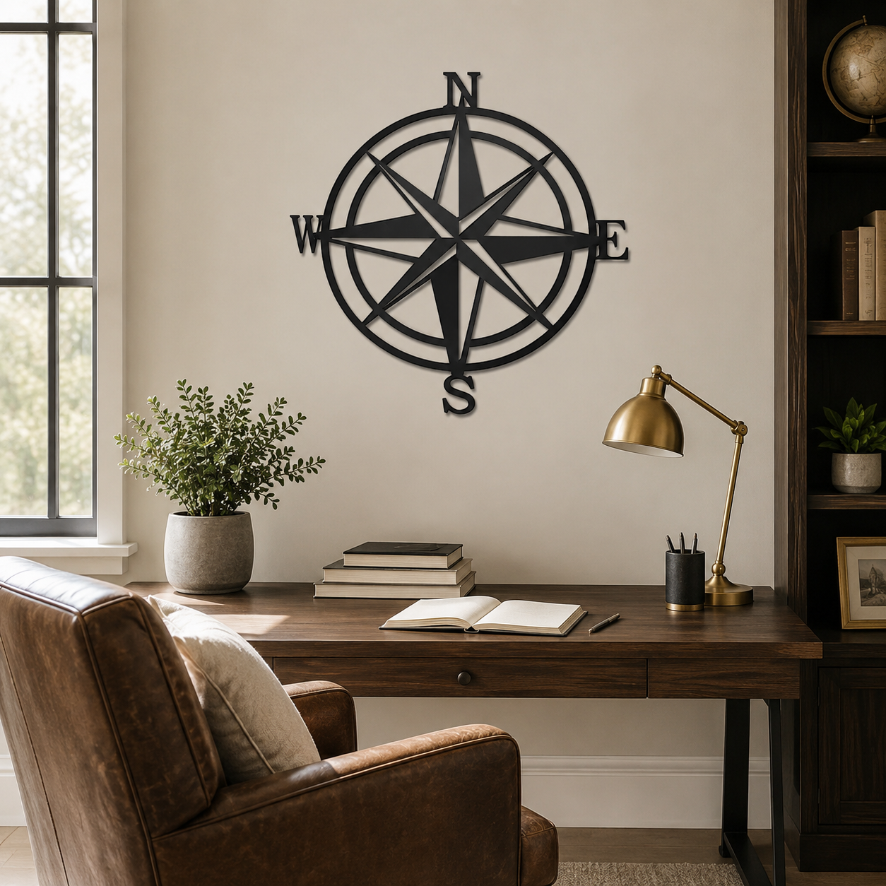 Nautical Compass Rose Metal Art Wall Decor
