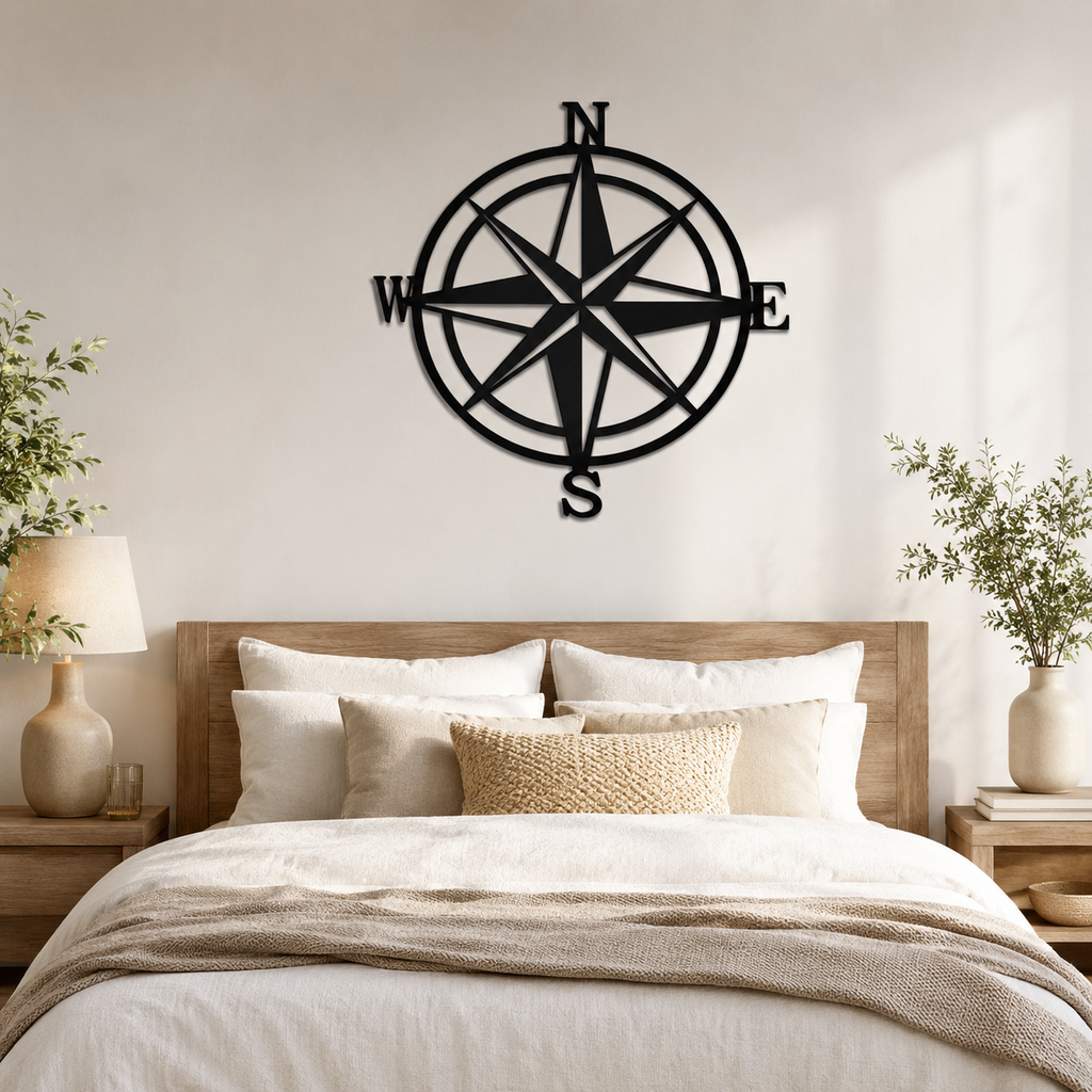 Nautical Compass Rose Metal Art Wall Decor