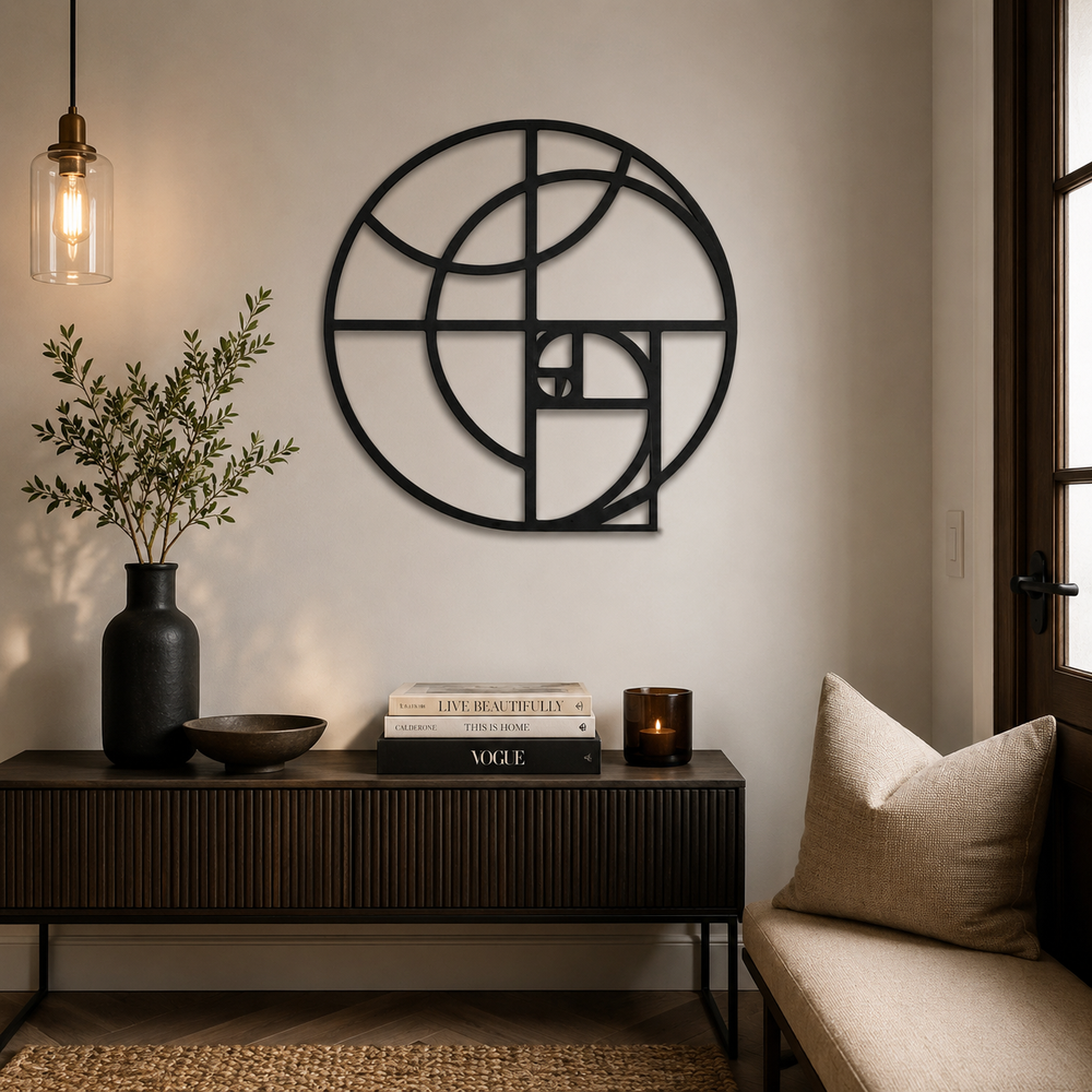 Geometric Golden Ratio Metal Art Wall Decor