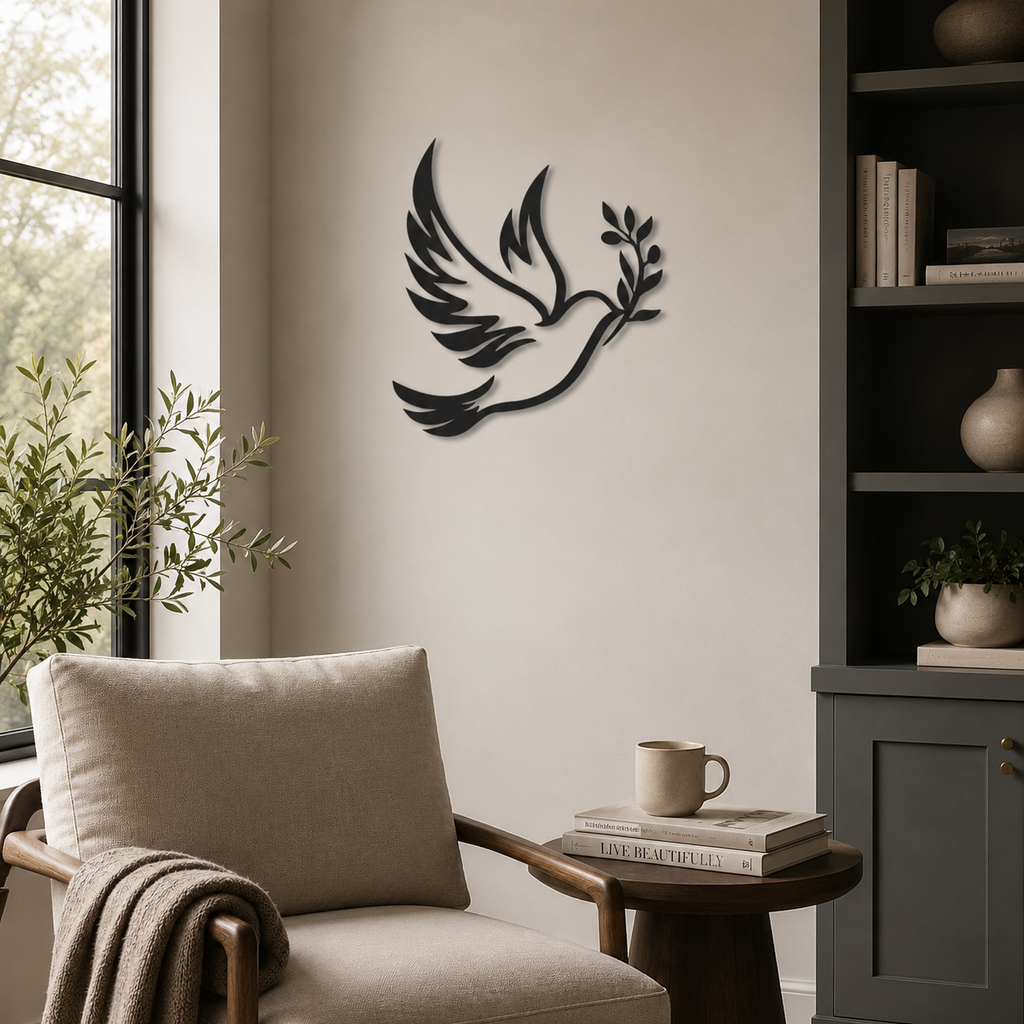 Bird Design Silhouette Metal Art Wall Decor