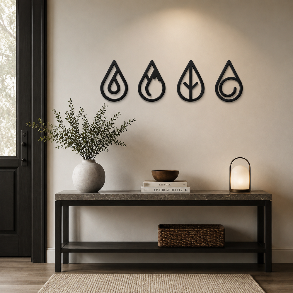 Four Elements Design Silhouette Metal Art Wall Decor