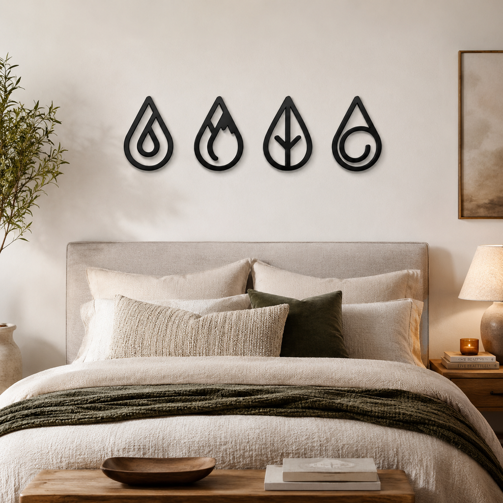 Four Elements Design Silhouette Metal Art Wall Decor