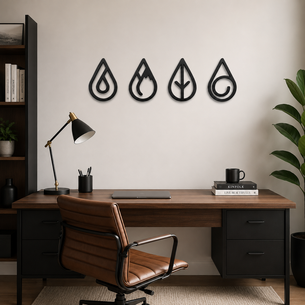 Four Elements Design Silhouette Metal Art Wall Decor